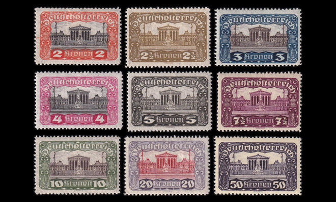 Itävalta 284-92A * Parlamenttirakennus (12½) (1919)