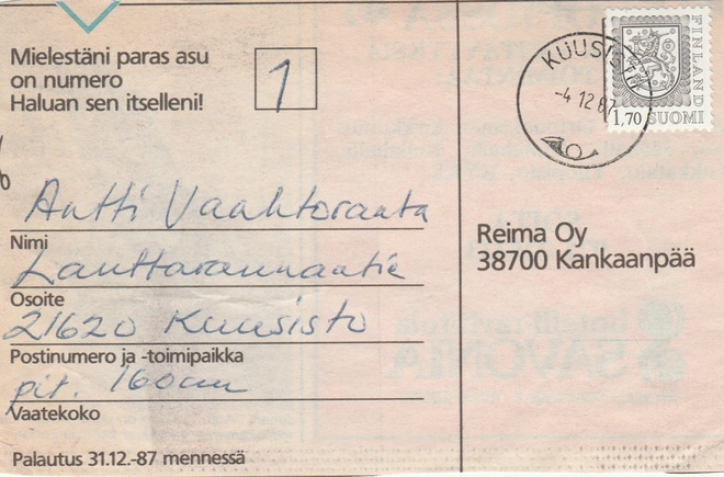 Postileima, KUUSISTO
