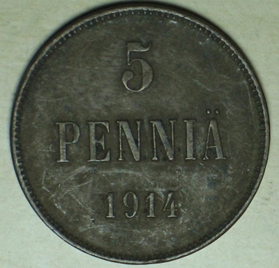 1914 SUOMI 5 PENNIÄ