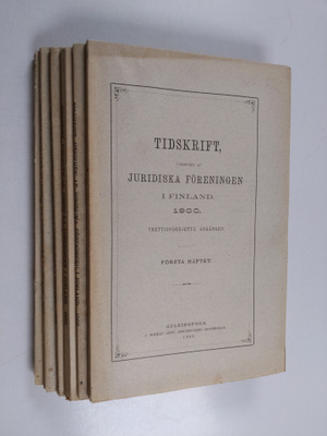 Tidskrift utgifven af Juridiska föreningen i Finland 1900...