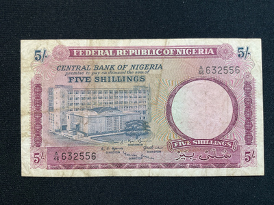 Federal Republic of Nigeria 5 Shillings - 1965British Africa