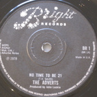 THE ADVERTS No Time To Be 21 7" vinyylisingle - pikkukuva 3