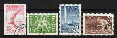 1952 XV Olympia-merkkisarja leimattuna