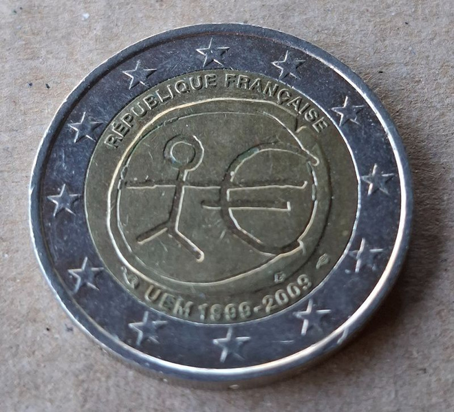 2 € erikoiseuro RANSKA 2009 EMU 10 vuotta