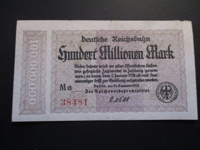 GERMANY 20 000 000 MARK 1923 UNC NIRHASU YLÄR.  (K15-S110)