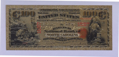 USA 100 Dollars North Carolina UNC kullattu (muoviseteli)