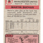 Purkkakuva Jalkapallo n:o 36 Martin Buchan. MANCHERTER UNITE - pikkukuva 2