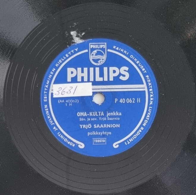 Savikiekko 1955 Yrjö Saarnion Polkkayhtye Philips P 40062 H