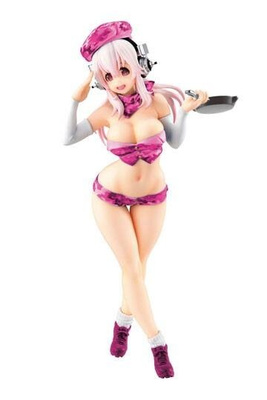 Super Sonico Special Statue Super Sonico Military 18cm Uusi