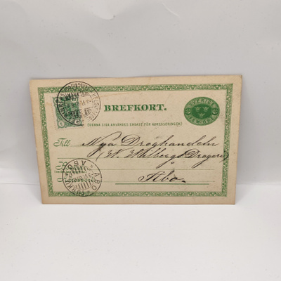 1895 5p Ruotsalaisella Ehiökortilla