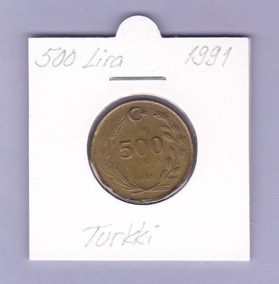 Turkki 500 Lira v.1991 KM#989