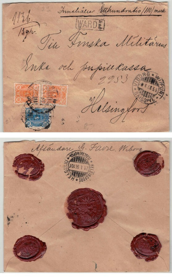 1898 vakuutettu kirje