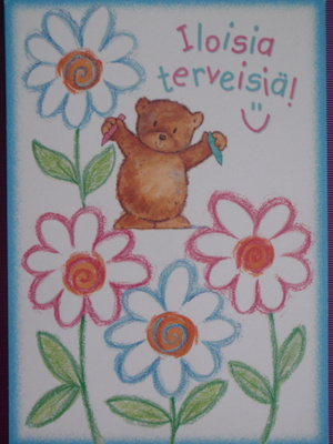 Nalle lähettää iloisia terveisiä