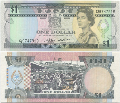 Fiji Fidzi 1 Dollar 1983 (P-81) UNC QEII