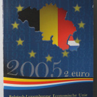 2005 Belgian & Luxemburgin talousliitto 2€ coincard,BU laatu - pikkukuva 1