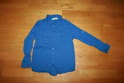 H&M kirkkaansininen trikoo kauluspaita 122-128