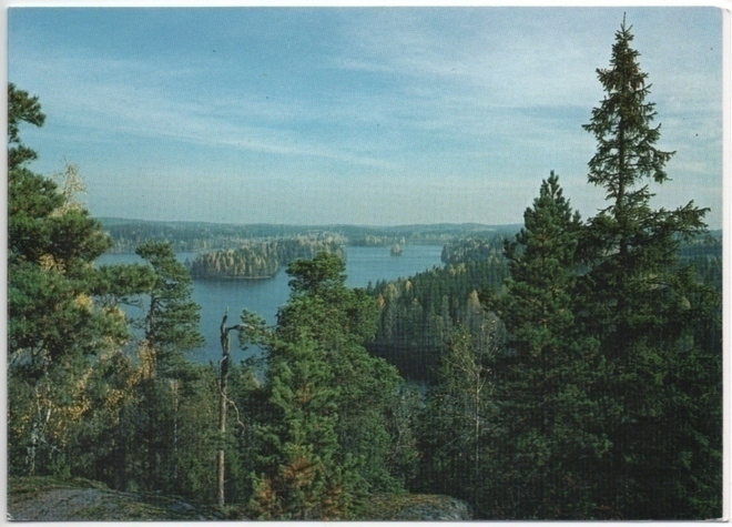 Vihti näkymä Moksijärvelle taittokortti