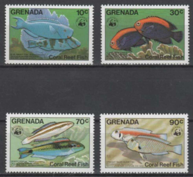 (S0419) GRENADA, 1984 (WWF. Coral Reef Fish). MNH**