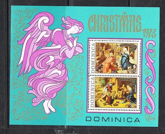 Dominica 1973 - Joulu Christmas ++ blokki