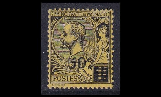 Monaco 53 * Prinssi Albert I 50 C / 1 Fr (1922)