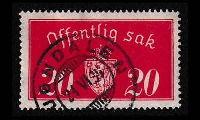 Norja 14_I o Virkamerkki 20 öre (1933)