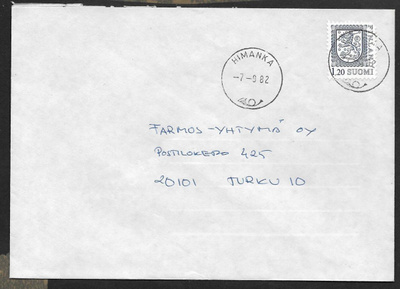 Postilähetys - Yl.m. 1,20 (LAPE 835) Himanka 7.9.1982