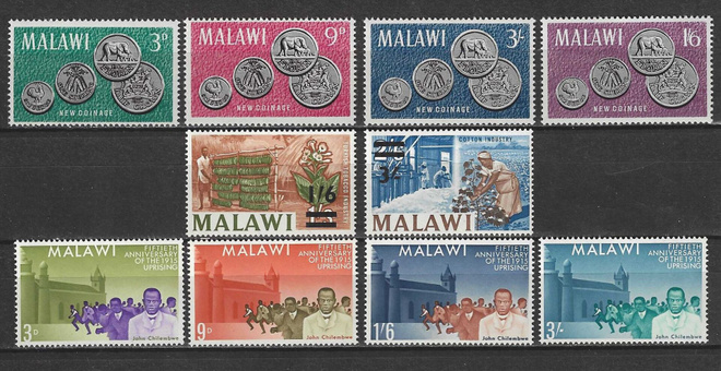 (S0574) MALAWI, 1965. 3 sarjaa. Mi ## 23-32. MNH**