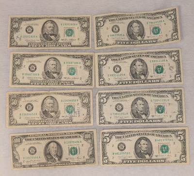 US dollareita 17 kpl, v. 1977 - 1995