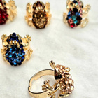 Cute Vintage Frog Rhinestone Ring – Adjustable – Choose Colo - pikkukuva 3