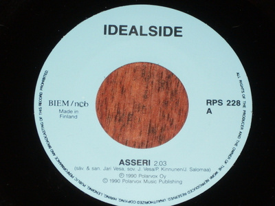 7" IDEALSIDE - Asseri - single 1990 pop rock n roll EX