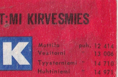 T:mi Kirvesmies, Mattila, Tyysterniemi, Huhtiniemi b593