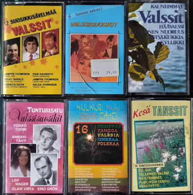 6 KPL SUOMALAISIA VALSSI- ym. KASETTEJA TANSSIMUSIIKKIA