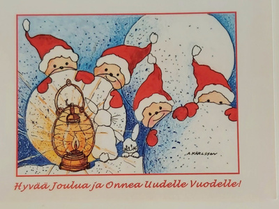 ANNE KARLSSON-"Lumileikit"-KULKEMATON JOULUKORTTI