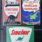 Sinclair peltikyltit 3 kpl dinosaurus motor oil gasoline - pikkukuva 1