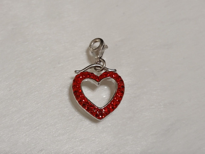 Hopea Heart red kristalli open Heart 925