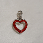 Hopea Heart red kristalli open Heart 925 - pikkukuva 1