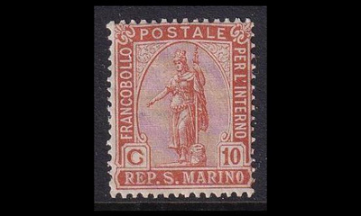 San Marino 83 ** Vapauden jumalatar 10 C (1922)