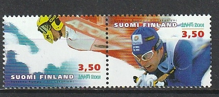 2001 Hiihdon MM-kilpailut merkkipari leimaamattomana**