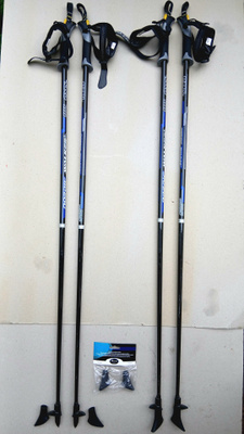 Kävelysauvoja Exel 115cm +adaptereita +asfalttitassut
