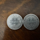 Saksa 1 Markka 1876 C & 1888 A hopearahat (Deutsches Reich . - pikkukuva 2