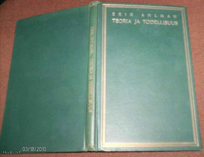 Erik Ahlman: Teoria ja todellisuus (1.painos 1925) Sis.pk:t