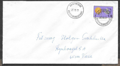Postilähetys - 600v kultas. (LAPE 696) Kristinestad 20.10.71