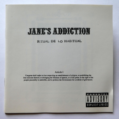 JANES ADDICTION Ritual de Lo Habitual CD 1990 HUIPPUKUNTO