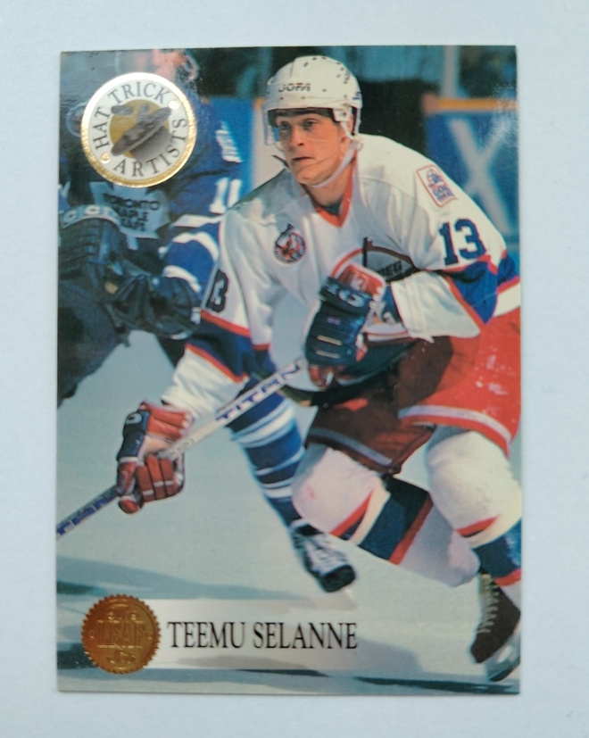 1993-94 Leaf Hat trick artists Teemu Selänne