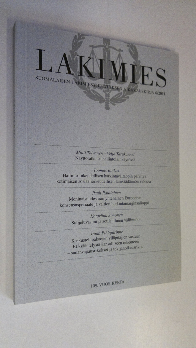 Lakimies 6/2011 : Suomalaisen lakimiesyhdistyksen aikakau...