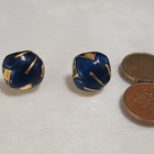 vintage Cabochon korvakorut emaloitu gold plated - pikkukuva 2