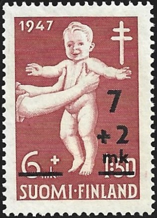 1948 Tuberkuloosi lisäpainama 7 + 2 mk ** LaPe 353