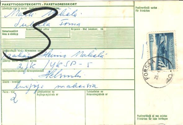 PAKETTIKORTTI FORSSA-2JK /YKSP-5