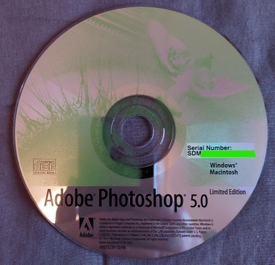 Adobe Photoshop 5.0 ohjelmistolevy Windowsille ja Macintoshi
