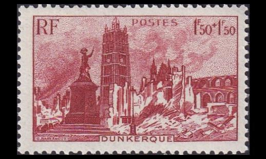 Ranska 736 ** Jälleenrakennus Dunkerque (1945)